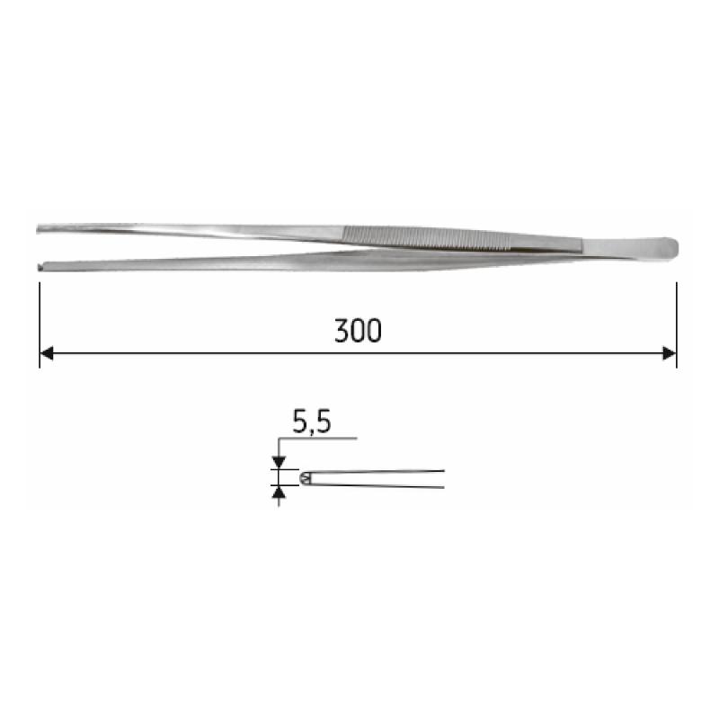 Пінцет хірургічний, 1:2 зубий, 30 см, J-16-036